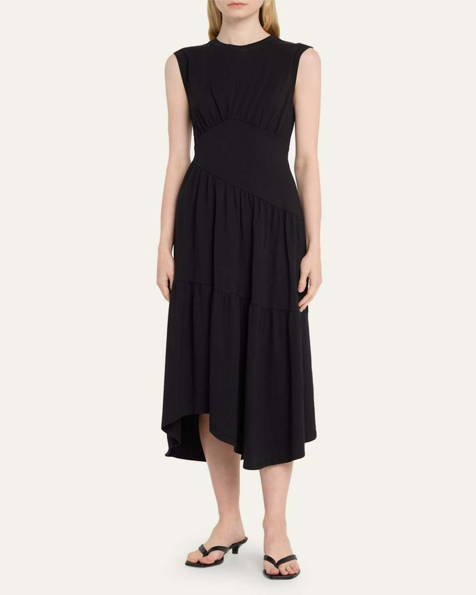 Gathered Seam Midi Dress